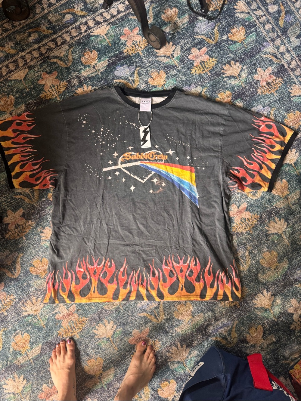 NWT Sabbi the Very Oversized Flaming Prism Tee